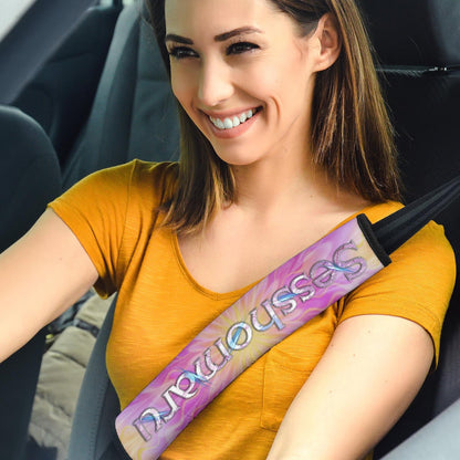 Inuyasha Anime Seat Belt Covers Sesshomaru Standing Black Moon Retro Flower Looping Background Belt Covers