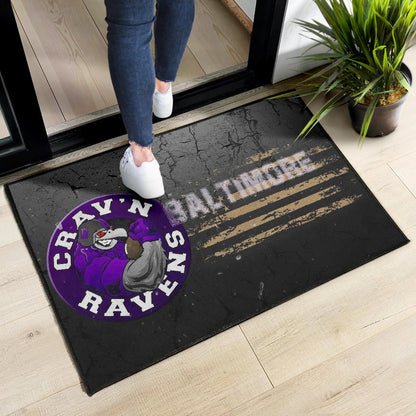 Baltimore Ravens American Football Team Door Mat Crazy Muscle Raven Smiling Broken Grey Wall Door Mat Home Decor