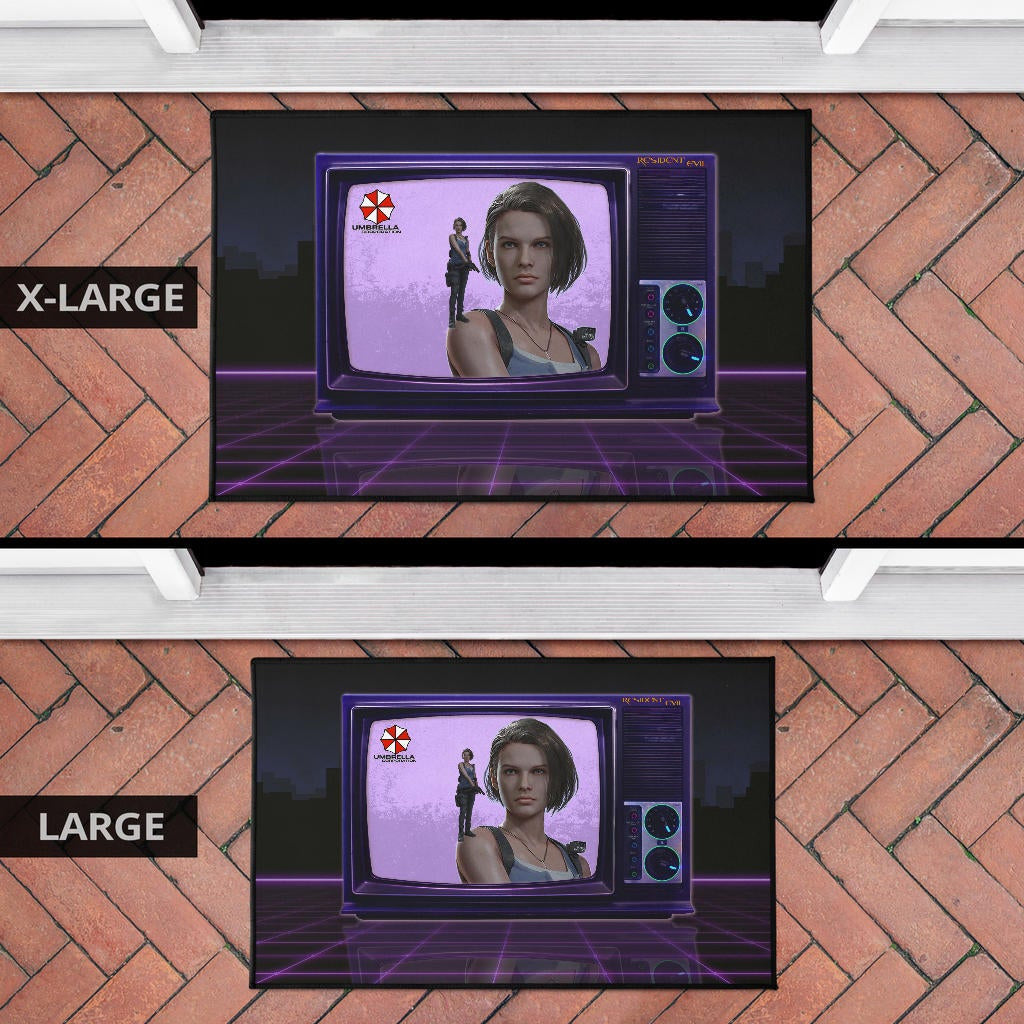 Resident Evil Game Door Mat - Jill Valentine Appear On TV Door Mat Home Decor