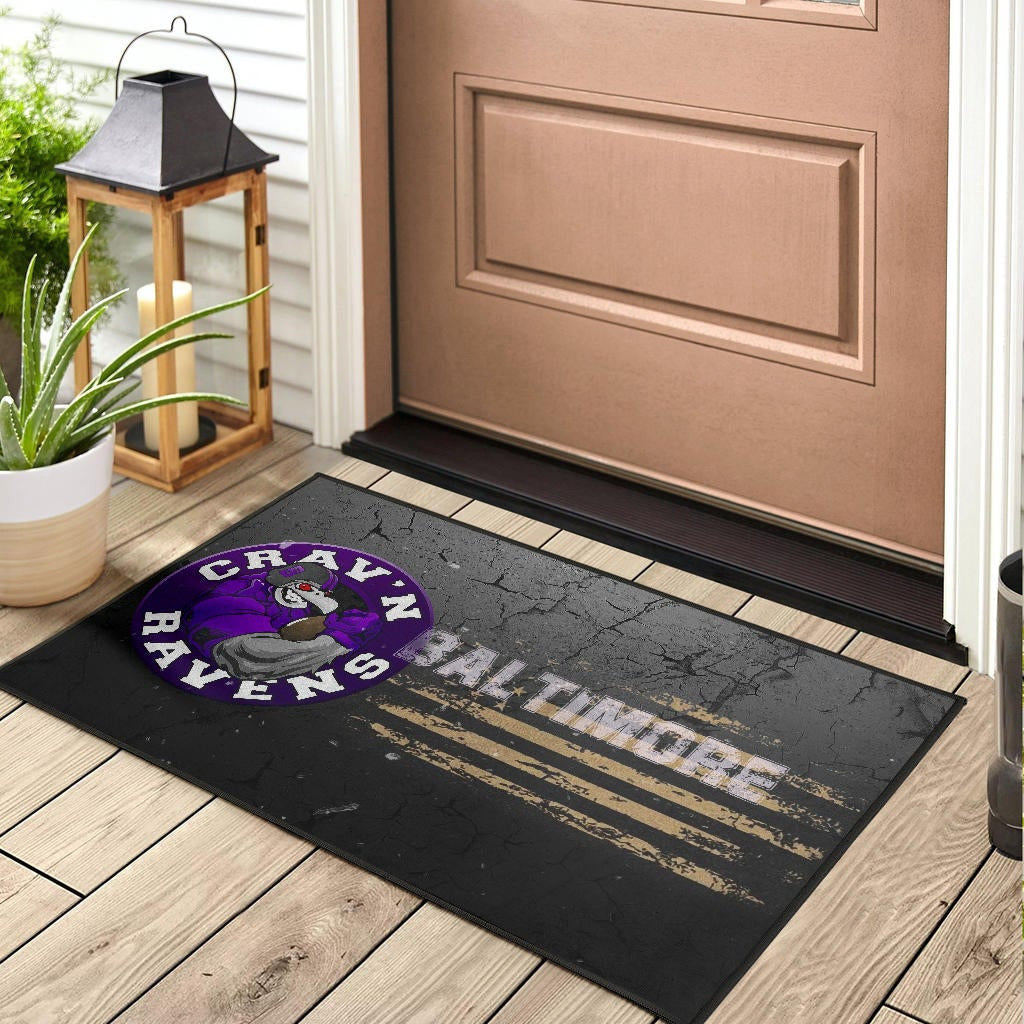 Baltimore Ravens American Football Team Door Mat Crazy Muscle Raven Smiling Broken Grey Wall Door Mat Home Decor