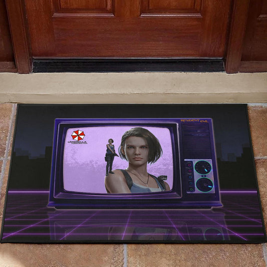Resident Evil Game Door Mat - Jill Valentine Appear On TV Door Mat Home Decor