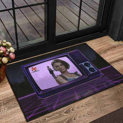 Resident Evil Game Door Mat - Jill Valentine Appear On TV Door Mat Home Decor