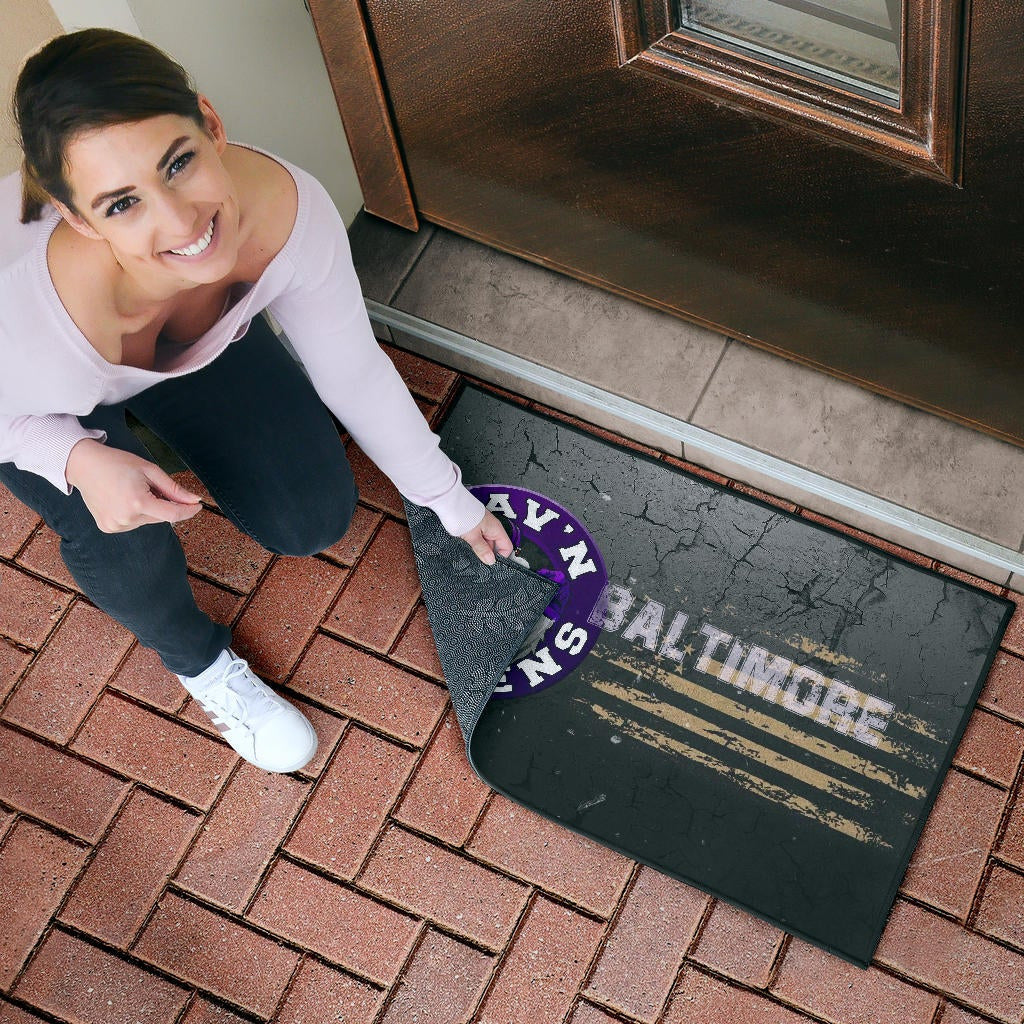 Baltimore Ravens American Football Team Door Mat Crazy Muscle Raven Smiling Broken Grey Wall Door Mat Home Decor