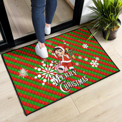 Demon Slayer Anime Door Mat - Merry Christmas Santa Tanjiro With Xmas Gifts Door Mat Home Decor
