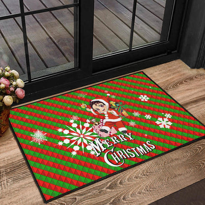 Demon Slayer Anime Door Mat - Merry Christmas Santa Tanjiro With Xmas Gifts Door Mat Home Decor