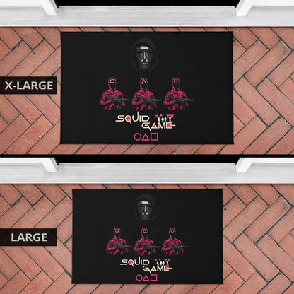 Squid Game Movie Door Mat - Squid Workers Black Metal Mask Boss Door Mat Home Decor