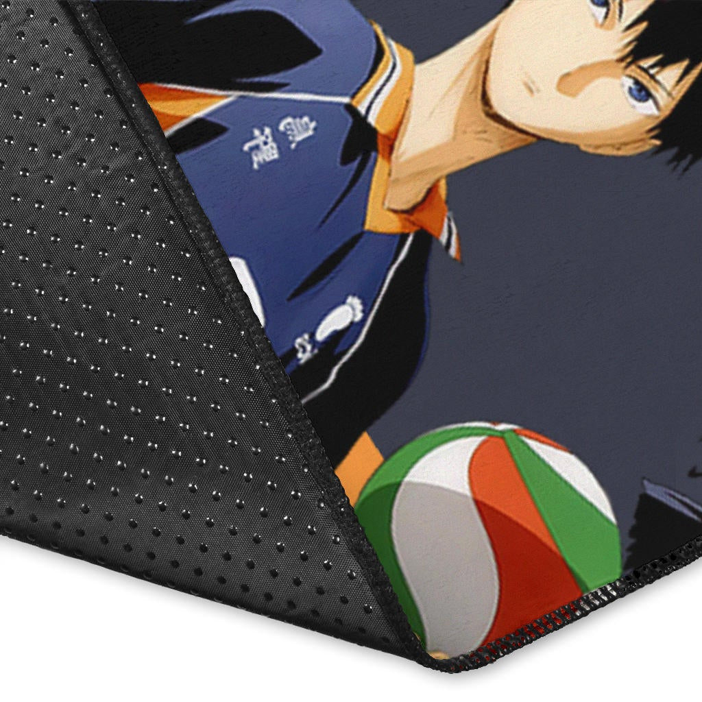 Haikyuu Anime Area Rug - Shouyou Hinata Kei And Kageyama Play Volleyball Rugs Home Decor
