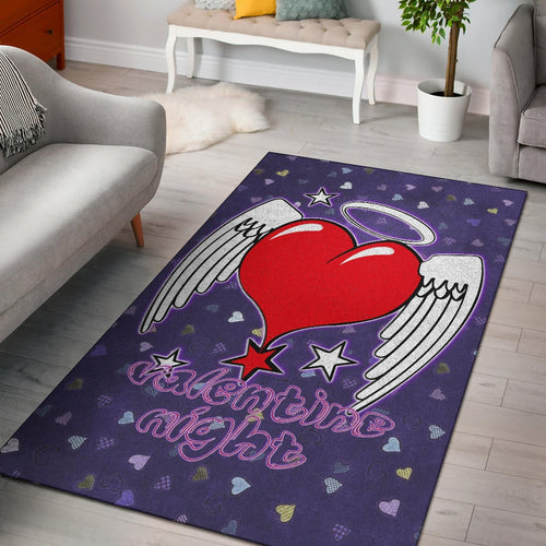 Valentine Area Rug Heart Wings With Halo Romantic Valentine Night Rugs Home Decor NT121106
