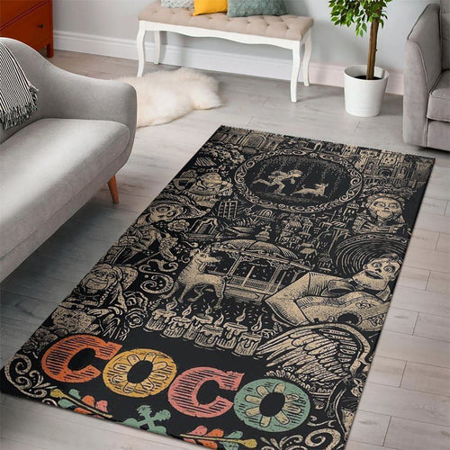 Disney Movies Rectangle Rug | Coco Day Of The Dead Living Room Cartoon Floor Carpet
