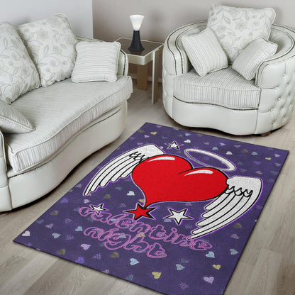 Valentine Area Rug Heart Wings With Halo Romantic Valentine Night Rugs Home Decor NT121106