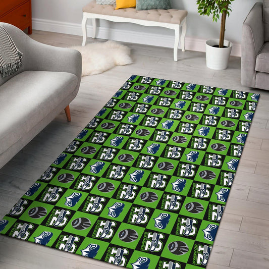 American Football Team Area Rug - Seattle Seahawks Go 12 Rugby Square Patterns Rugs Home Decor