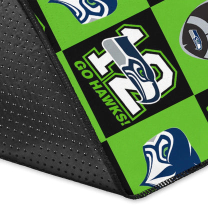 American Football Team Area Rug - Seattle Seahawks Go 12 Rugby Square Patterns Rugs Home Decor