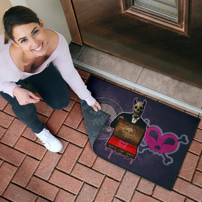 Skull Door Mat - Choose A Sign Skeleton Satan Wearing Suit Door Mat Home Decor