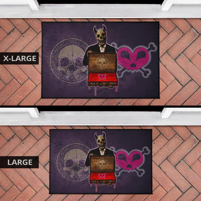 Skull Door Mat - Choose A Sign Skeleton Satan Wearing Suit Door Mat Home Decor
