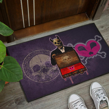 Skull Door Mat - Choose A Sign Skeleton Satan Wearing Suit Door Mat Home Decor
