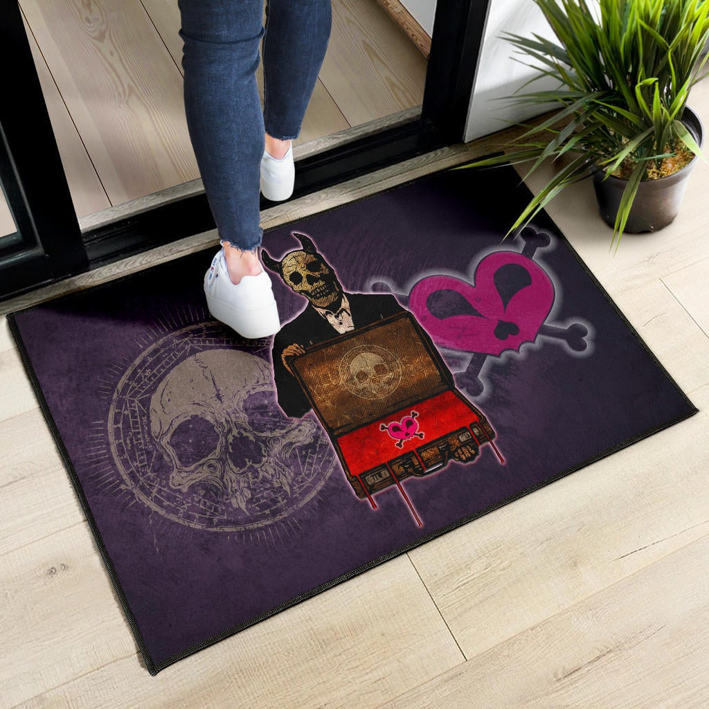 Skull Door Mat - Choose A Sign Skeleton Satan Wearing Suit Door Mat Home Decor