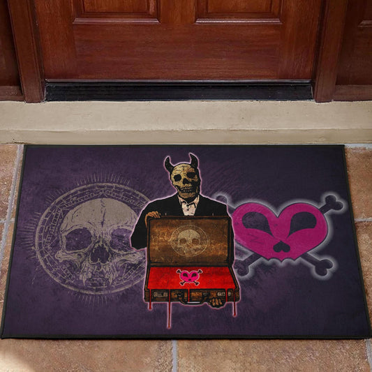 Skull Door Mat - Choose A Sign Skeleton Satan Wearing Suit Door Mat Home Decor