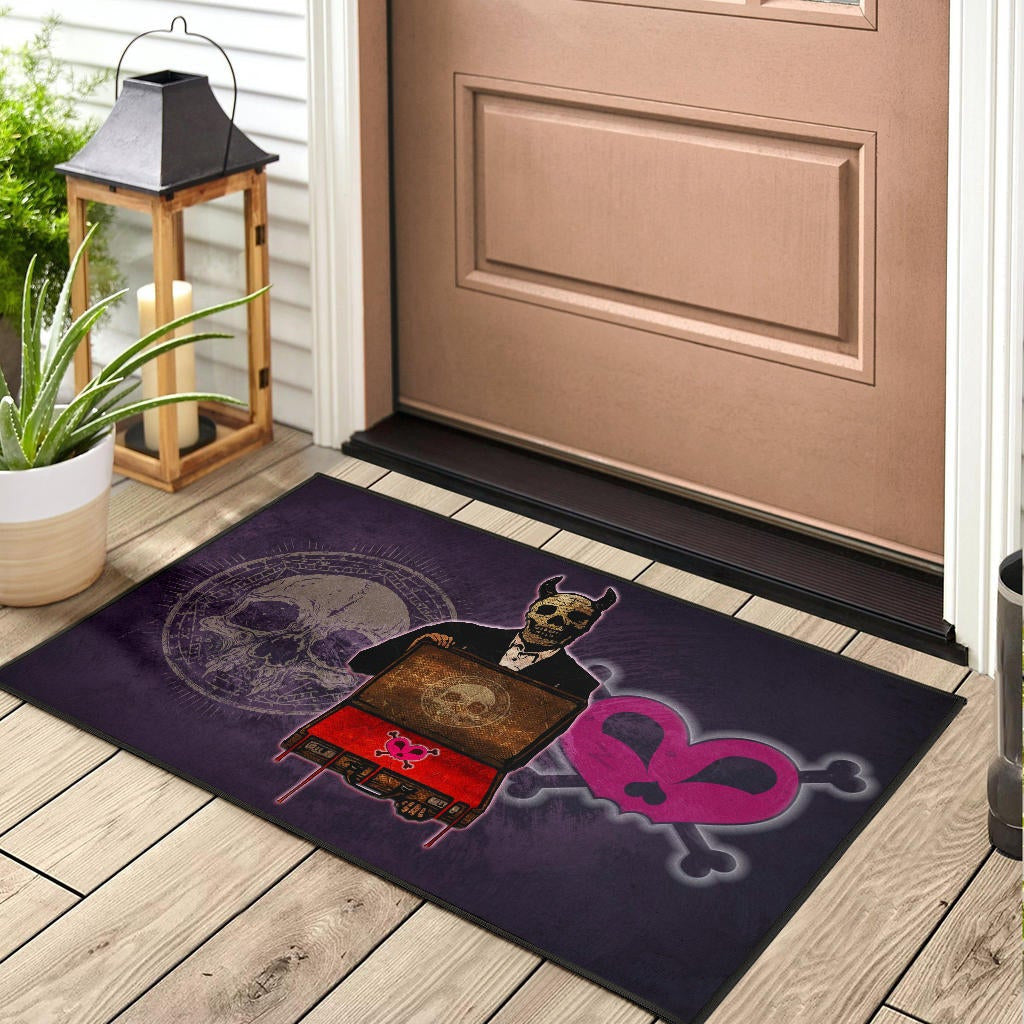 Skull Door Mat - Choose A Sign Skeleton Satan Wearing Suit Door Mat Home Decor