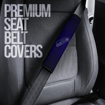 American Football Team Seat Belt Covers - Seattle Seahawks Shadow Head Dark Blue Belt Covers