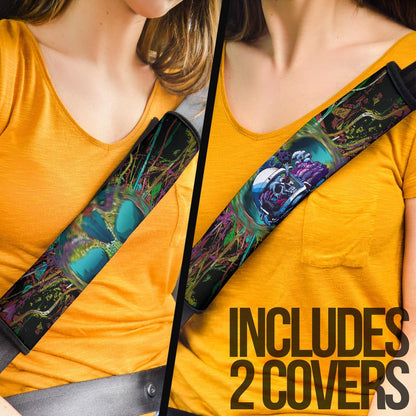 Skull Seat Belt Covers - Skull Wear Deep Sea Helmet With Poison Creatures Belt Covers