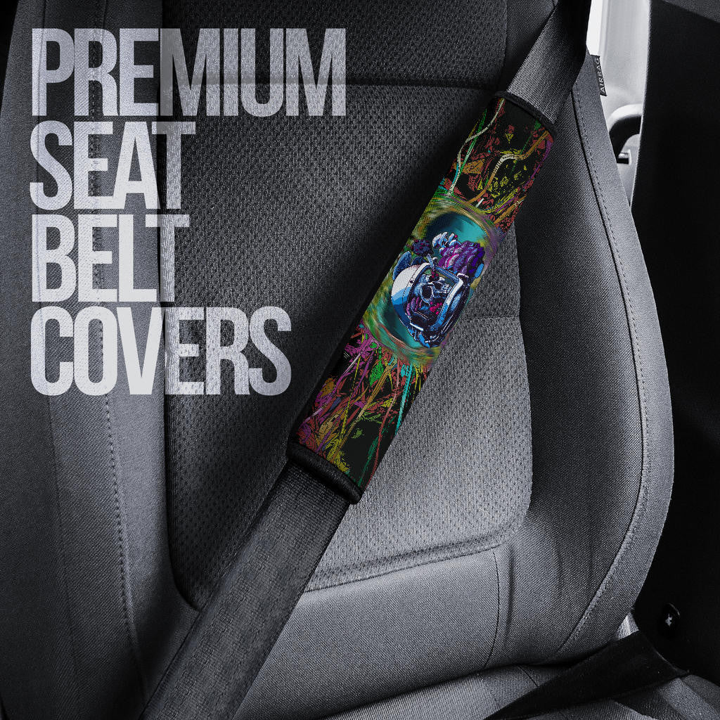 Skull Seat Belt Covers - Skull Wear Deep Sea Helmet With Poison Creatures Belt Covers