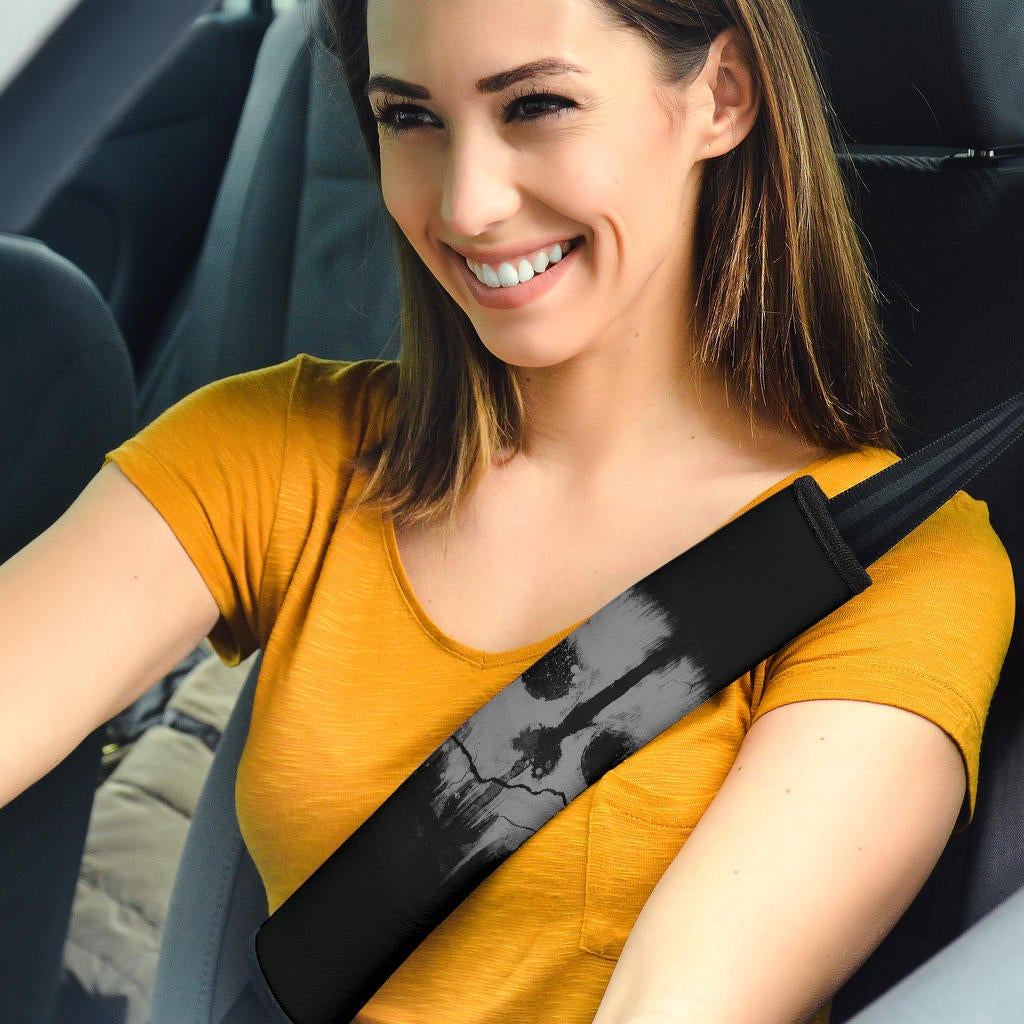 Skull Seat Belt Covers - Horror Pirate Skull Wear Headphone Black White Belt Covers