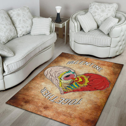 Valentine Area Rug - Horror Two Half Hearts Combine Together Rugs Home Decor