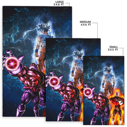 Dragon Ball Anime Area Rug - DB Goku Jiren Toppo Power Burst Limit Blue Explosion Rugs Home Decor