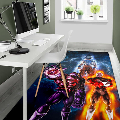 Dragon Ball Anime Area Rug - DB Goku Jiren Toppo Power Burst Limit Blue Explosion Rugs Home Decor