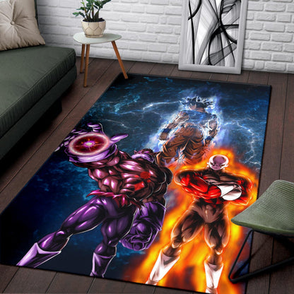 Dragon Ball Anime Area Rug - DB Goku Jiren Toppo Power Burst Limit Blue Explosion Rugs Home Decor