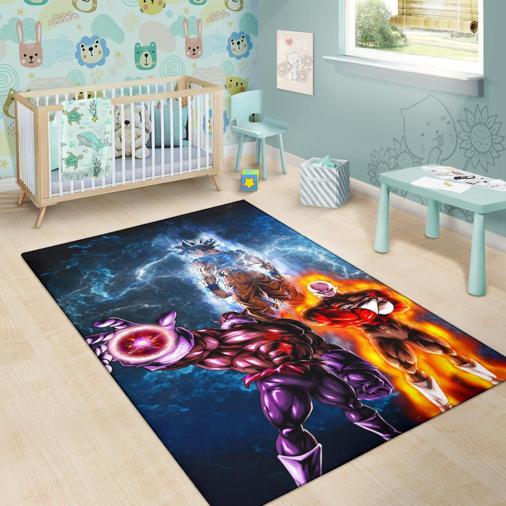 Dragon Ball Anime Area Rug - DB Goku Jiren Toppo Power Burst Limit Blue Explosion Rugs Home Decor