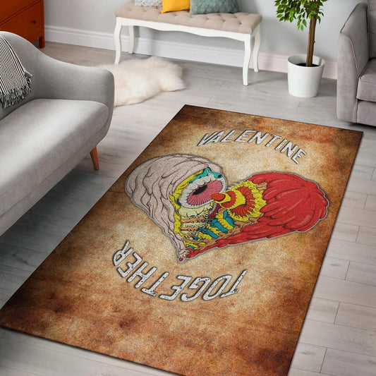 Valentine Area Rug - Horror Two Half Hearts Combine Together Rugs Home Decor