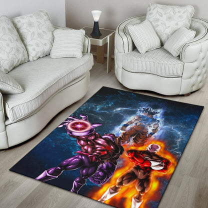 Dragon Ball Anime Area Rug - DB Goku Jiren Toppo Power Burst Limit Blue Explosion Rugs Home Decor