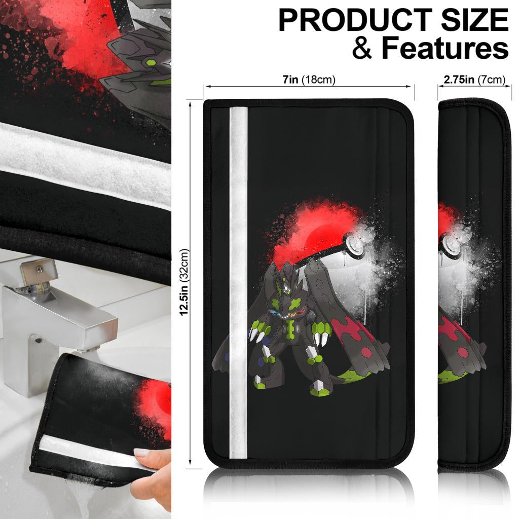 Pokemon Anime Seat Belt Covers Zygarde Strength With Watercolor Poke Ball Belt Covers
