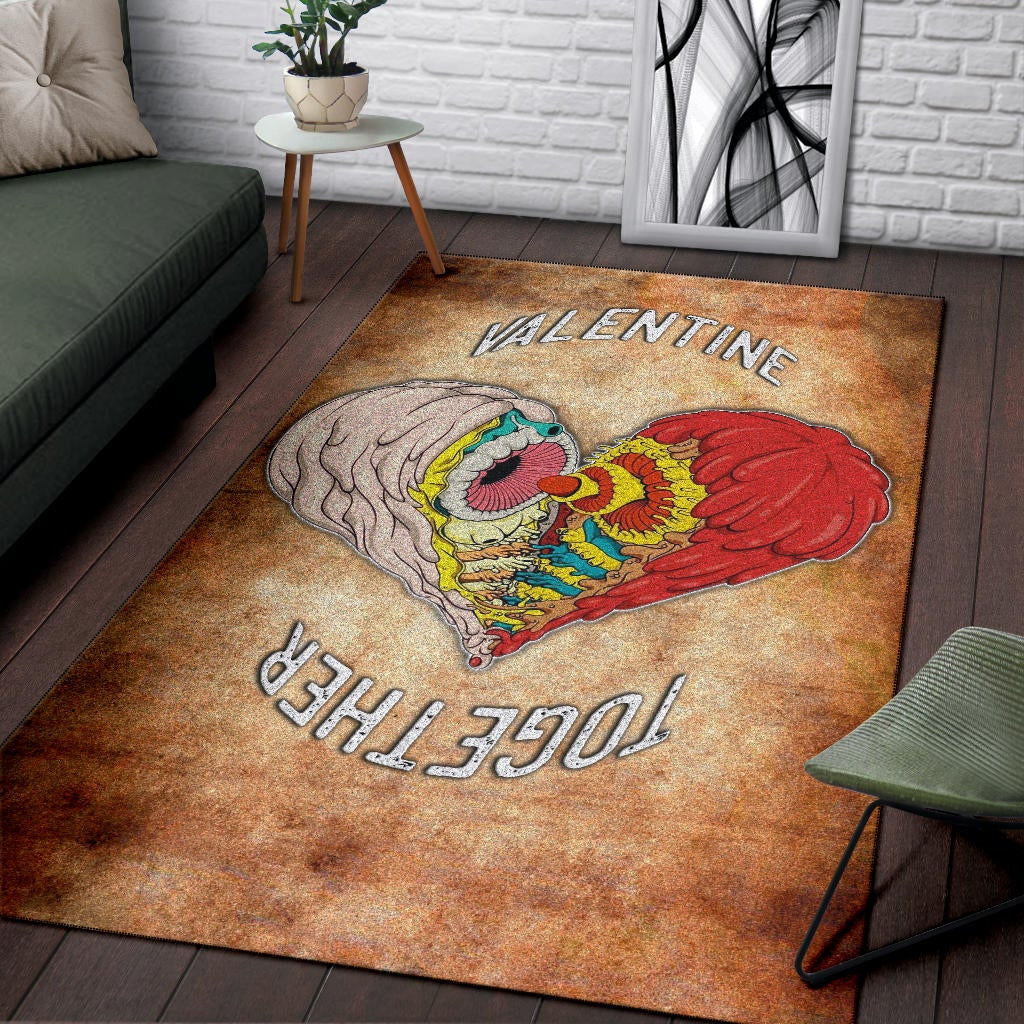 Valentine Area Rug - Horror Two Half Hearts Combine Together Rugs Home Decor