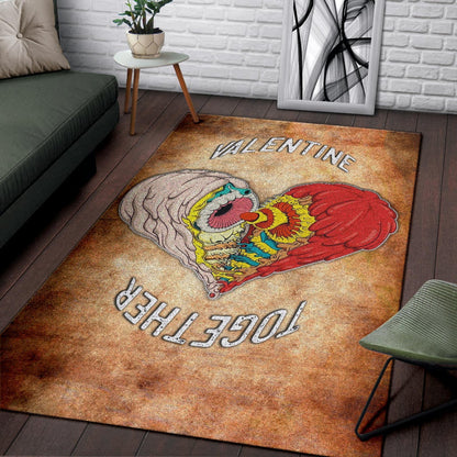 Valentine Area Rug - Horror Two Half Hearts Combine Together Rugs Home Decor