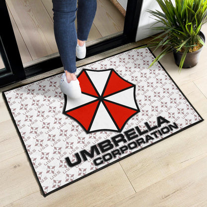 Resident Evil Game Door Mat - Umbrella Corp Symbol USS White And Red Door Mat Home Decor