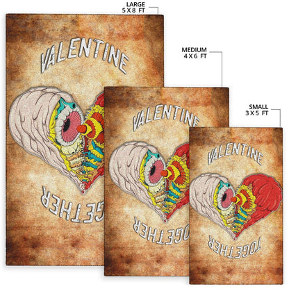 Valentine Area Rug - Horror Two Half Hearts Combine Together Rugs Home Decor