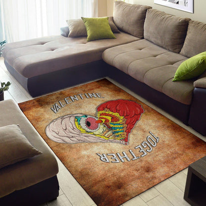 Valentine Area Rug - Horror Two Half Hearts Combine Together Rugs Home Decor