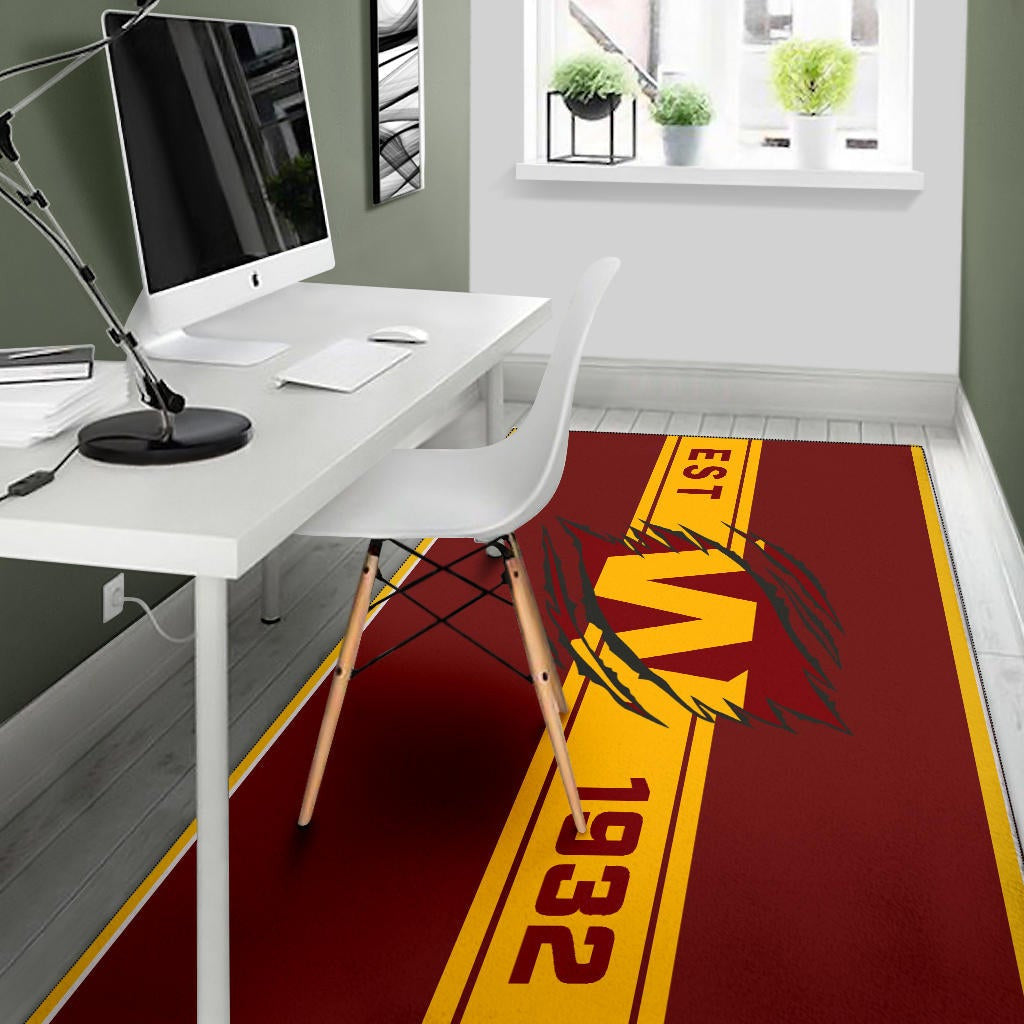 American Football Team Area Rug - Washington W Est 1932 Claw Rugs Home Decor
