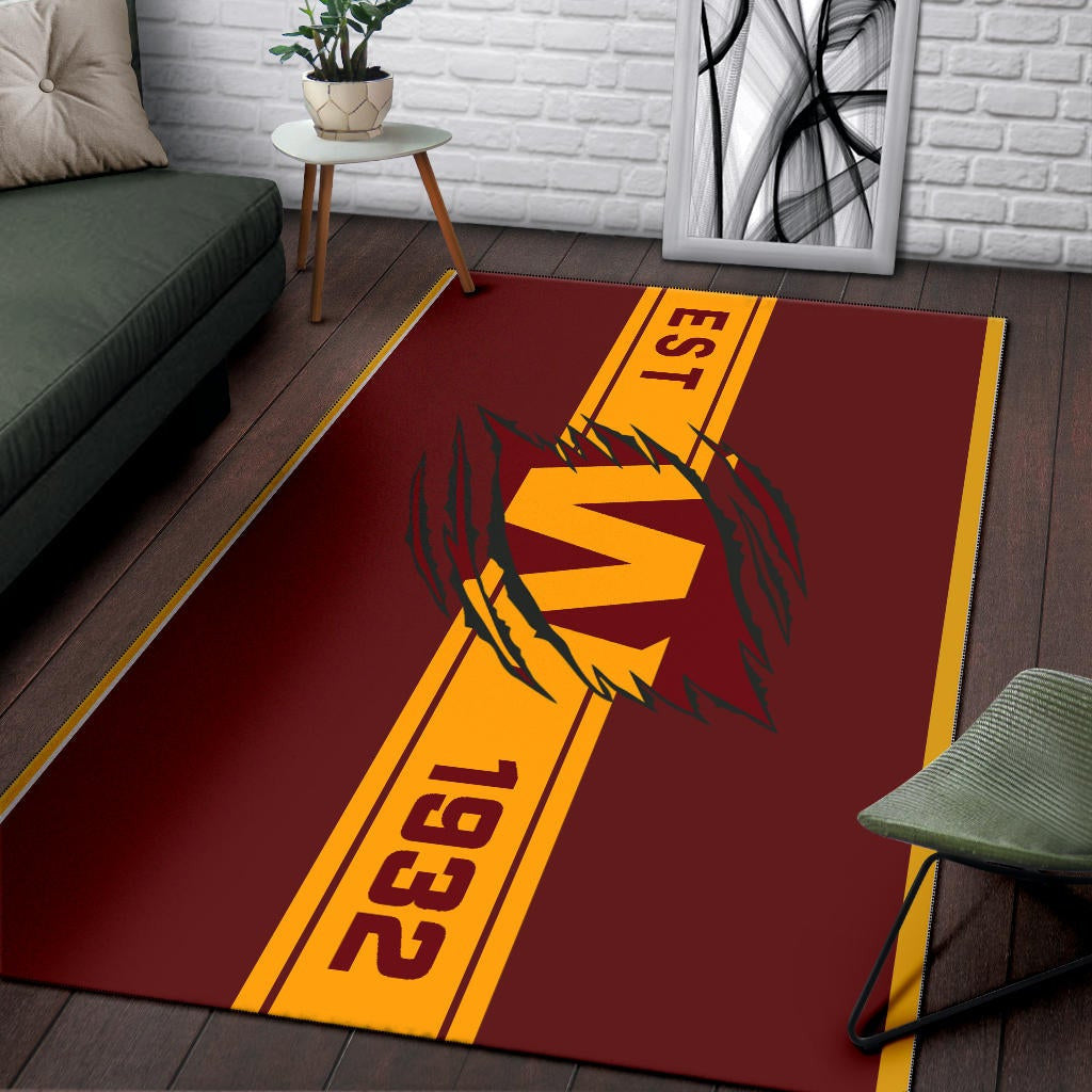 American Football Team Area Rug - Washington W Est 1932 Claw Rugs Home Decor