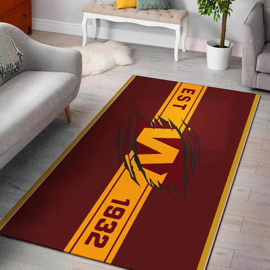 American Football Team Area Rug - Washington W Est 1932 Claw Rugs Home Decor