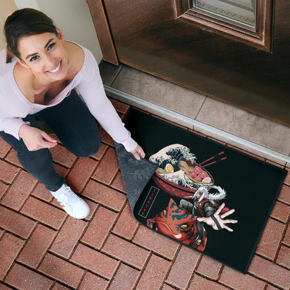Naruto Anime Door Mat - Jiraiya With Gama Keeper Toad Ramen Bowl Door Mat Home Decor