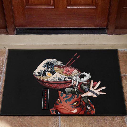 Naruto Anime Door Mat - Jiraiya With Gama Keeper Toad Ramen Bowl Door Mat Home Decor