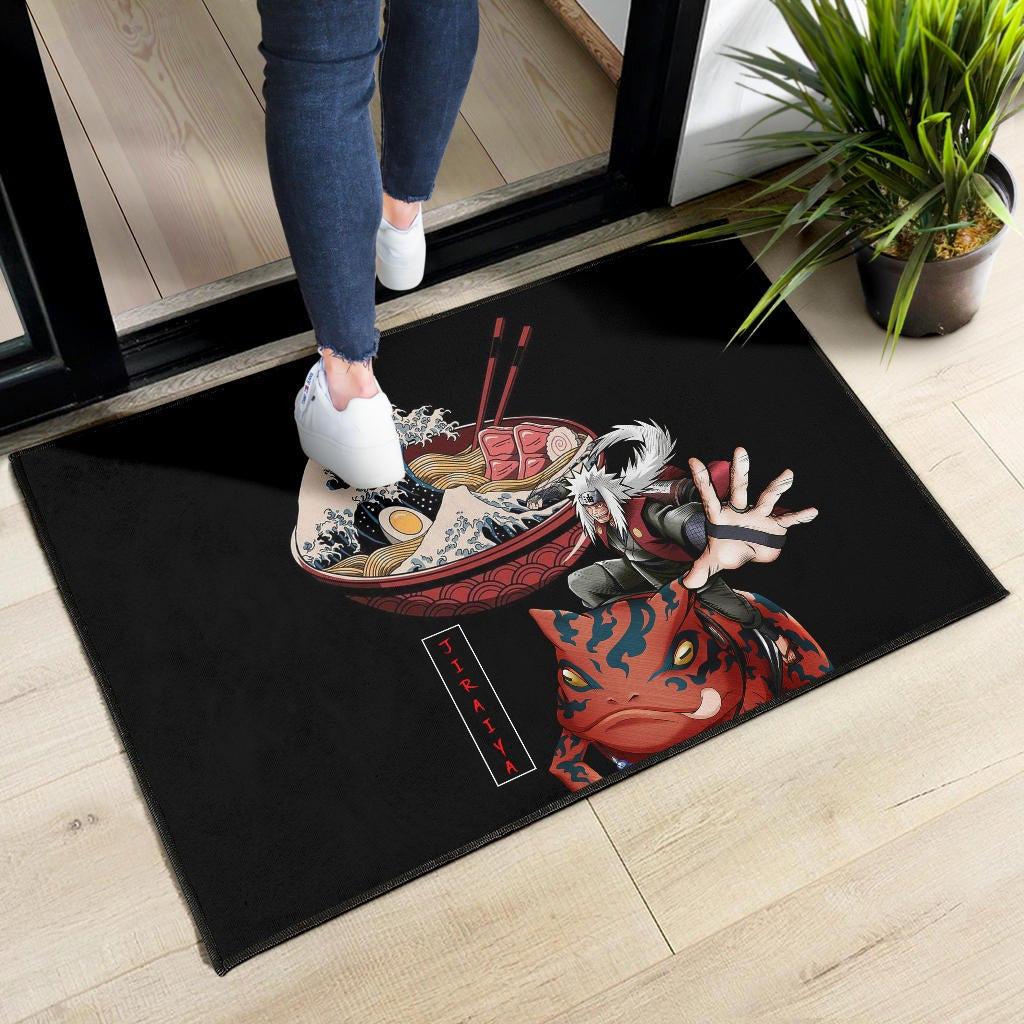 Naruto Anime Door Mat - Jiraiya With Gama Keeper Toad Ramen Bowl Door Mat Home Decor