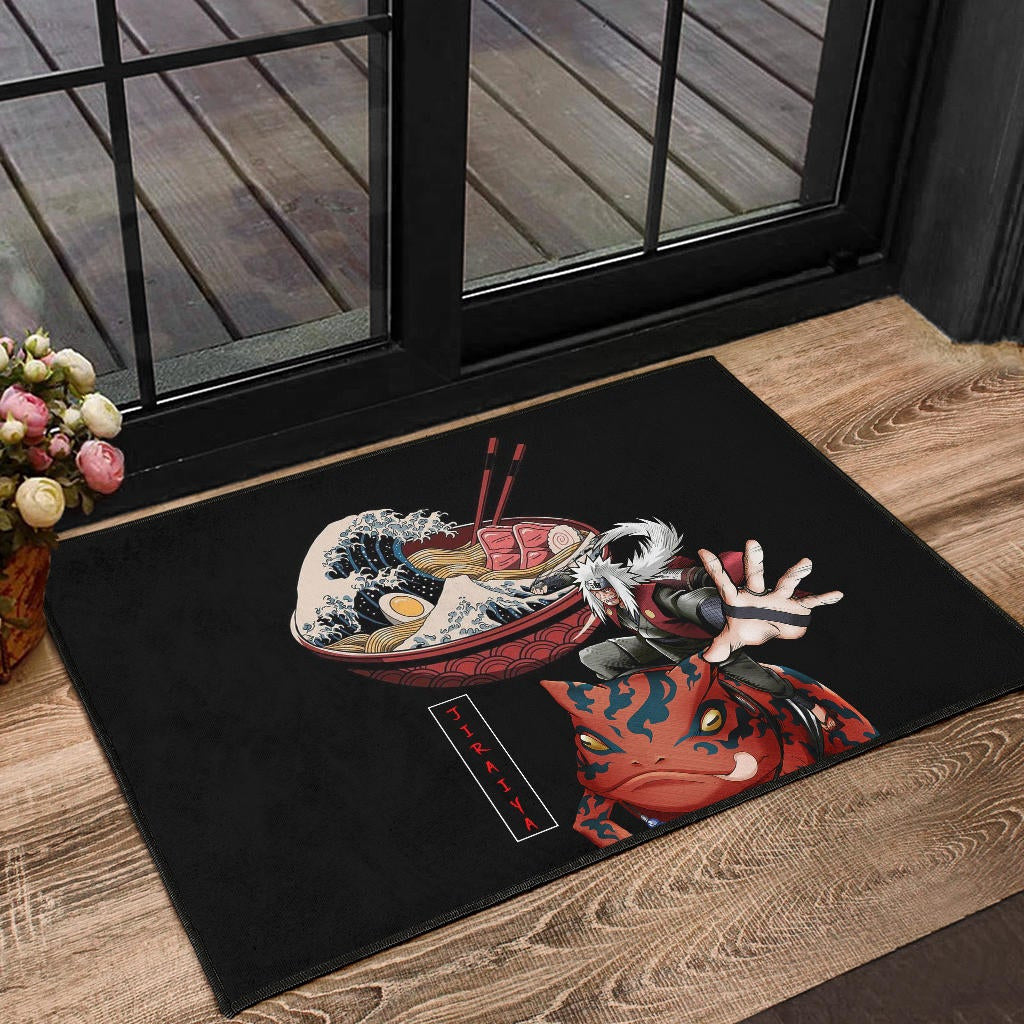 Naruto Anime Door Mat - Jiraiya With Gama Keeper Toad Ramen Bowl Door Mat Home Decor