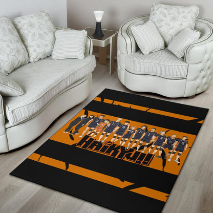 Haikyuu Anime Area Rug - Haikyuu Funny Volleyball Team Members Walking Rugs Home Decor