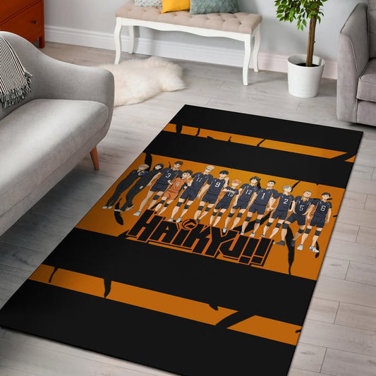 Haikyuu Anime Area Rug - Haikyuu Funny Volleyball Team Members Walking Rugs Home Decor