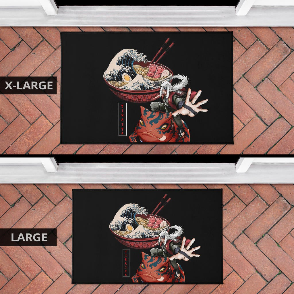 Naruto Anime Door Mat - Jiraiya With Gama Keeper Toad Ramen Bowl Door Mat Home Decor