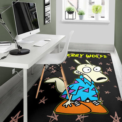 Christmas Area Rug | Rocko Rama Smiling Merry Wolfe Rugs Home Decor NT101104